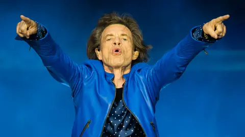 Getty Images Mick Jagger of the Rolling Stones performing in Cardiff