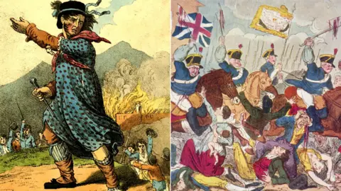 Getty Images Cartoons of Ned Ludd and the Peterloo Massacre