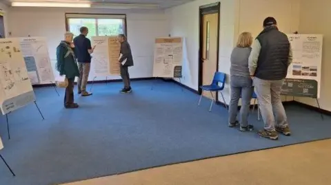Local Democracy Reporting Service Local residents visiting a public consultation event in Blunsdon near Swindon
