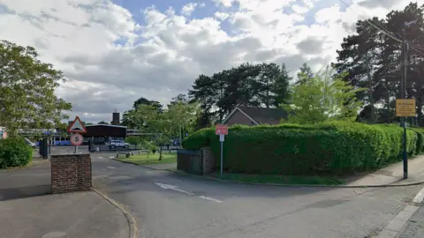 A general view of Newlands Girls' School from its entrance from a road in Maidenhead. 