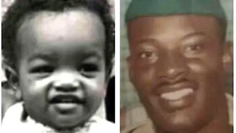 Toni Angelique Harrison Baby Toni and her father, American soldier Lee Butler - who she met in 2018 through an online DNA test