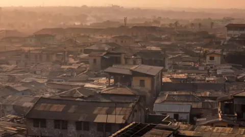 Getty Images The rooftops of multiple houses, densely packed together
