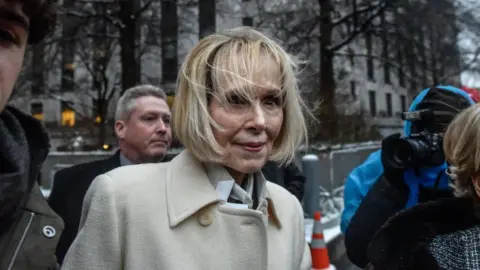 Getty Images E Jean Carroll departs from her defamation trial against former President Donald Trump at New York Federal Court