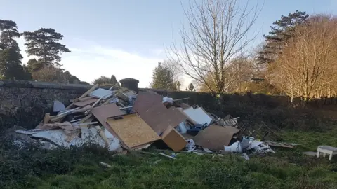 Rother District Council Rubbish dumped next door to Hastings Cemetery