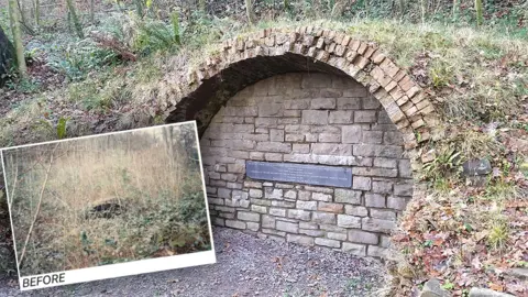 The disaster memorial - before and after clearance work