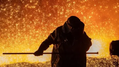 Getty Images Blast furnace number four at the Tata Steel plant in Port Talbot