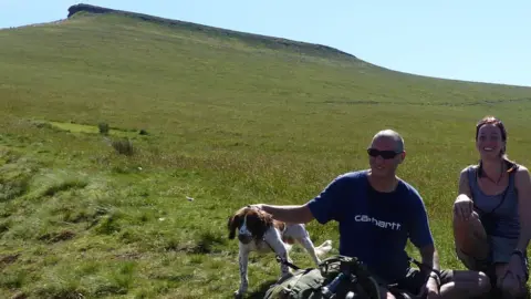 NAtalie Tovell Frasier Murphy, Natalie Tovell and their dog on Corn Du