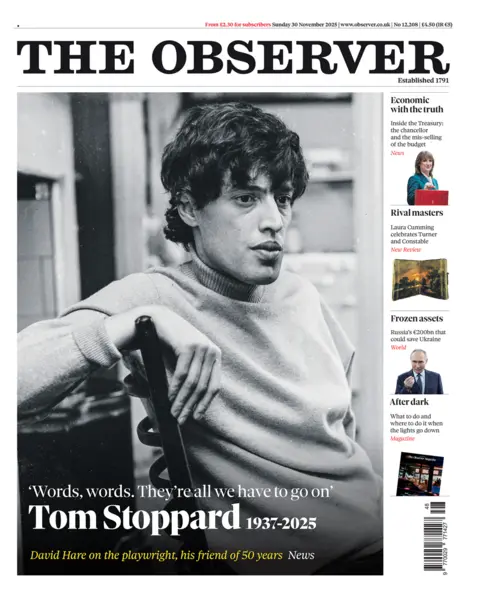 The headline on the Observer's front page read: "Words, words. They are all we have to go".