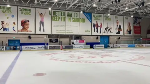 BBC Inside the ice rink at the Link Centre