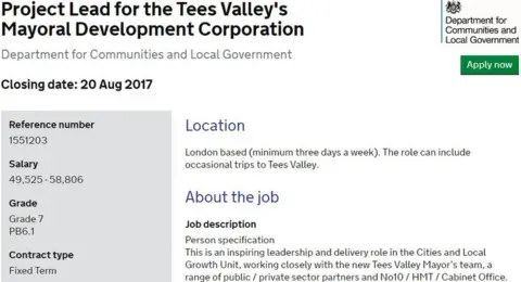 DCLG Job advert