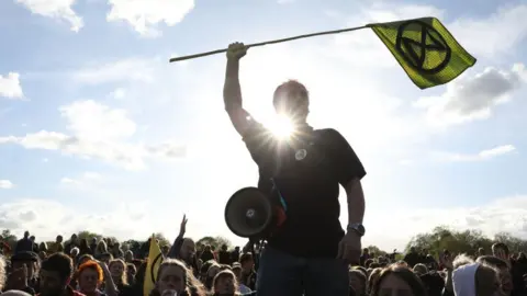 Getty Images protester waving flag