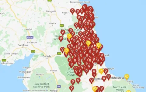 Northern Powergrid Northern Powergrid power cut map