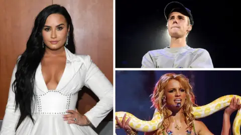 Getty Images Demi Lovato, Justin Bieber and Britney Spears