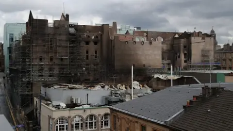 PA Fire damage at Glasgow School of Art