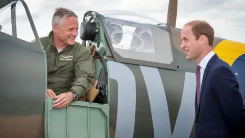 Getty Images The Duke of Cambridge visited in 2015 to see a newly restored Supermarine Spitfire Mark I N3200.