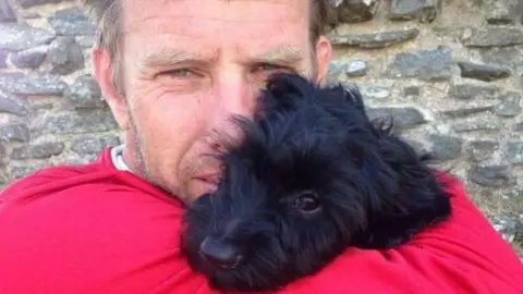 Karen Maurice Robin Wynne Williams with his dog Rosy