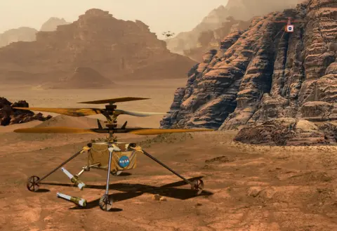 NASA Artwork: Mars sample return helicopter