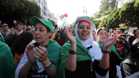 EPA Demonstrators in Algeria protesting against the election - December 2019