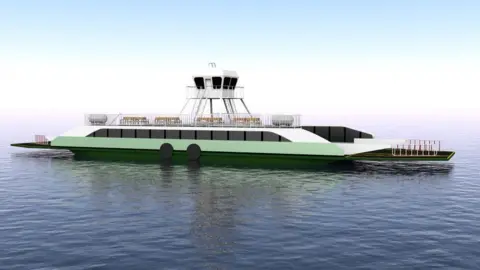 Cumbria County Council Artist design of an electric ferry