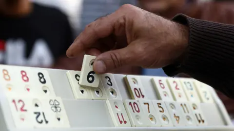 Getty Images A group of men play Okey in Nicosia, northern Cyprus