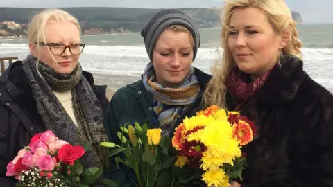 Miss Pope's sister Clara Pope-Sutherland, her twin, Maya Pope-Sutherland and cousin Marienna Pope-Weidemann