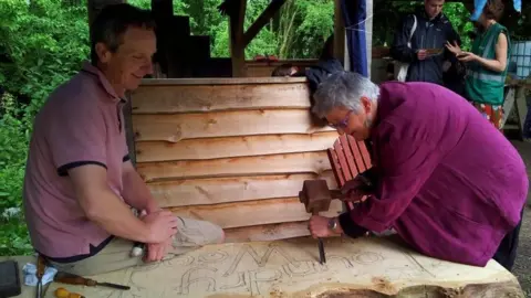 Foundry Wood Making the sign in 2013
