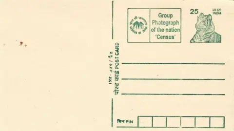 Vikas Kumar Group Photograph of the Nation ‘Census’: This census advertisement was featured on postcards in October 2000 before the household phase of the 2001 census. These postcards were issued in in 11 languages