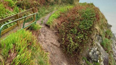 Landslide on the Raad ny Foillan pathway