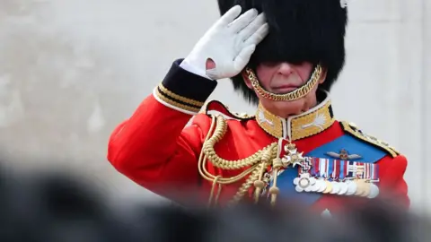 King Charles III during the Trooping the Colour ceremony at Horse Guards Parade 2023