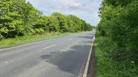 East Riding of Yorkshire Council Road with bushes on either side