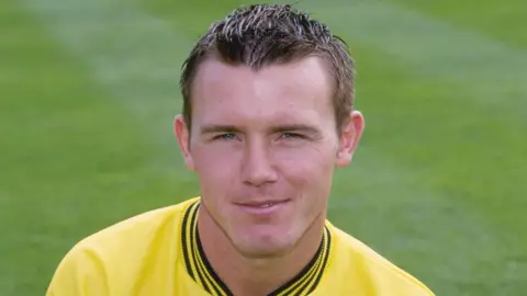 Phil Cole/Allsport UK A portrait of Joey Beauchamp of Oxford United Football Club taken during the club photocall in August 1996.