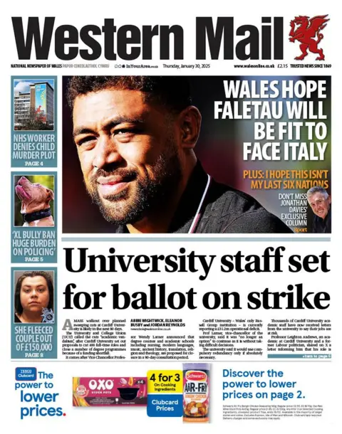 Western Mail Front page of the Western Mail