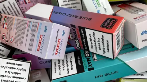 BBC Seized illegal vape products piled up