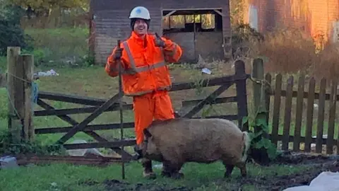 Thames Water Thames Water engineer and pig