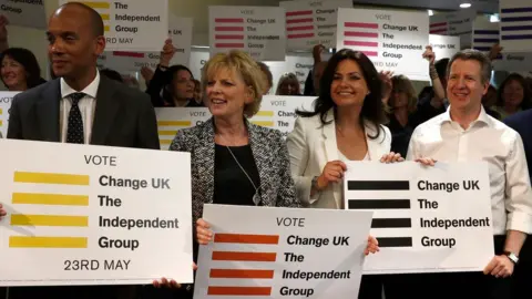 AFP/Getty Images Chuka Umunna, Anna Soubry, Heidi Allen and Chris Leslie left their parties to form Change UK