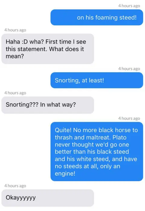 Libby Heaney Lady Chatterley Tinder chat