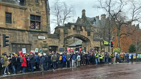 PA Media Glasgow University strike