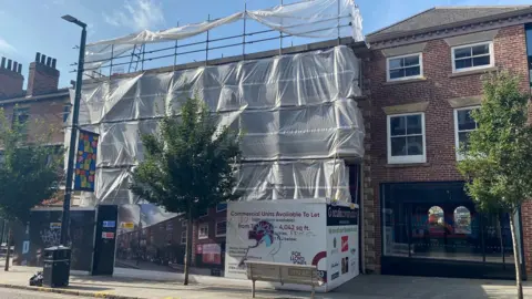 Grace Wood/BBC Units being refurbished on Lower Kirkgate