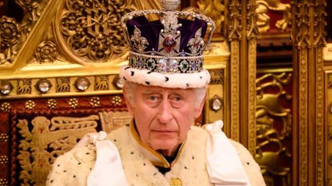 King Charles III delivers a speech during the state opening of parliament last year