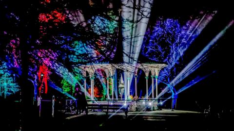 A light display in Leazes Park