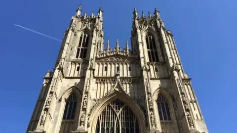 BBC Image of Beverley Minster against blue sky