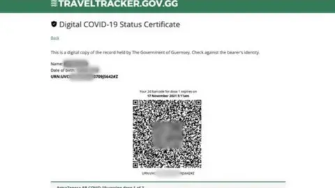 States of Guernsey Guernsey digital vaccination certificate QR code