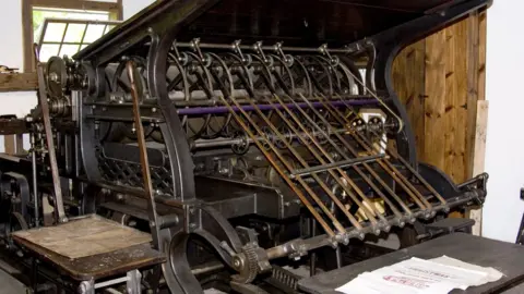 Getty Images Antique printing press