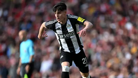 Tino Livramento playing for Newcastle