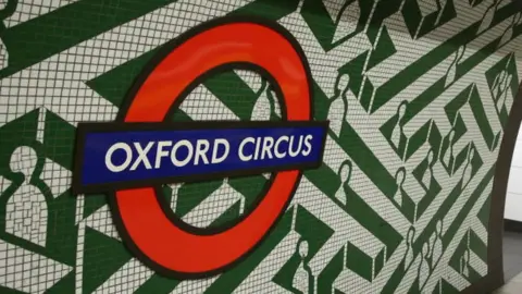 Getty Images Oxford Circus underground sign