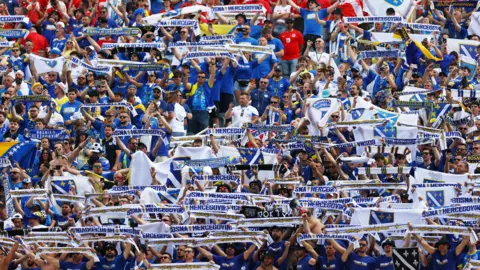 Reuters Bosnia and Herzegovina fans inside the stadium