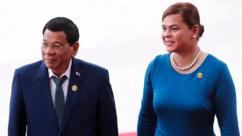 AFP via Getty Images Philippine President Rodrigo Duterte and his daughter