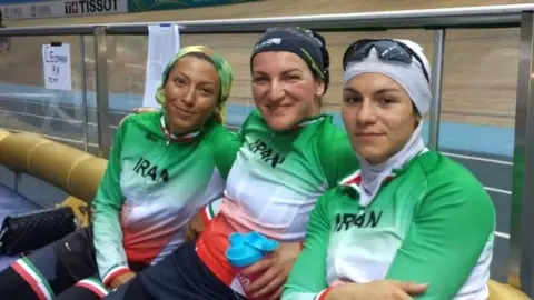 BBC Ishbel with other Iranian cyclists