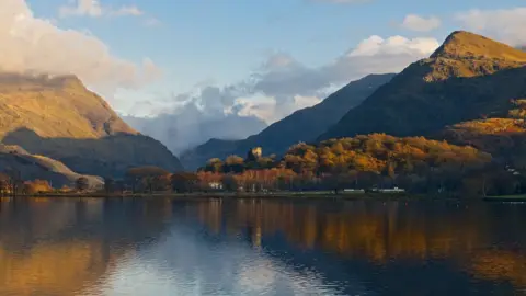 Getty Images Llyn Padarn and the SSSI fields at Snowdonia National Park