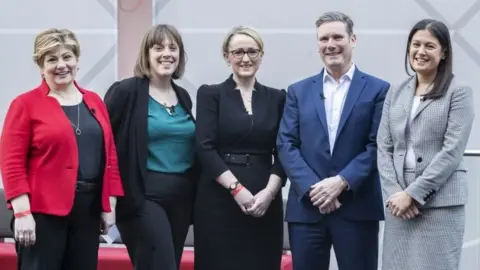 PA Media Labour leadership candidates: Emily Thornberry, Jess Phillips, Rebecca Long-Bailey, Keir Starmer, Lisa Nandy